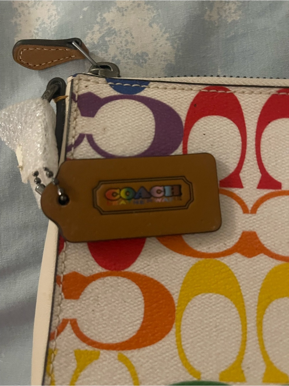 Coach Multicolor Signature Clutch in Rainbow Print - Picture 3 of 3